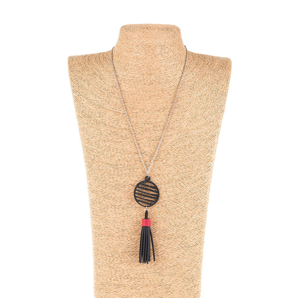 Lunar Rubber Tassel Necklace-0