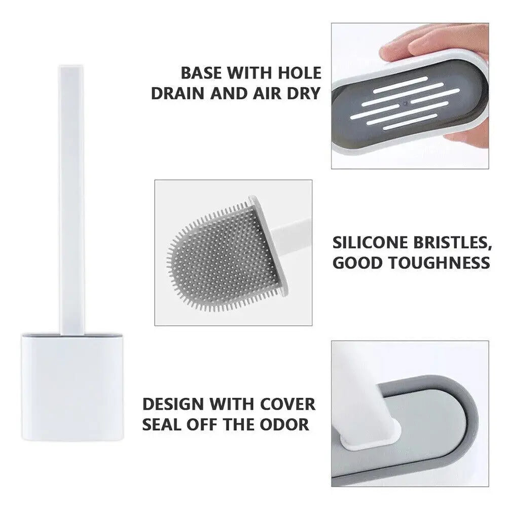 And Bathroom Holder Set Silicone Toilet Brush