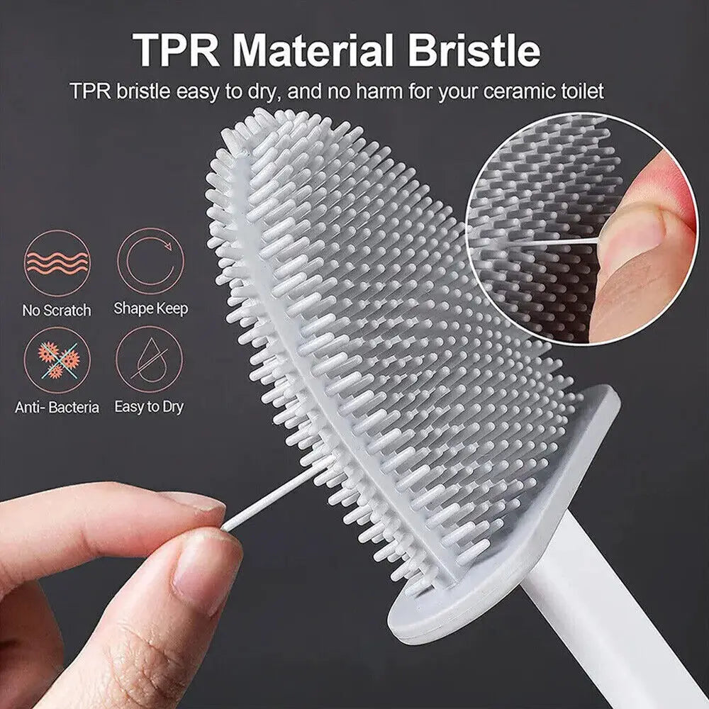 And Bathroom Holder Set Silicone Toilet Brush