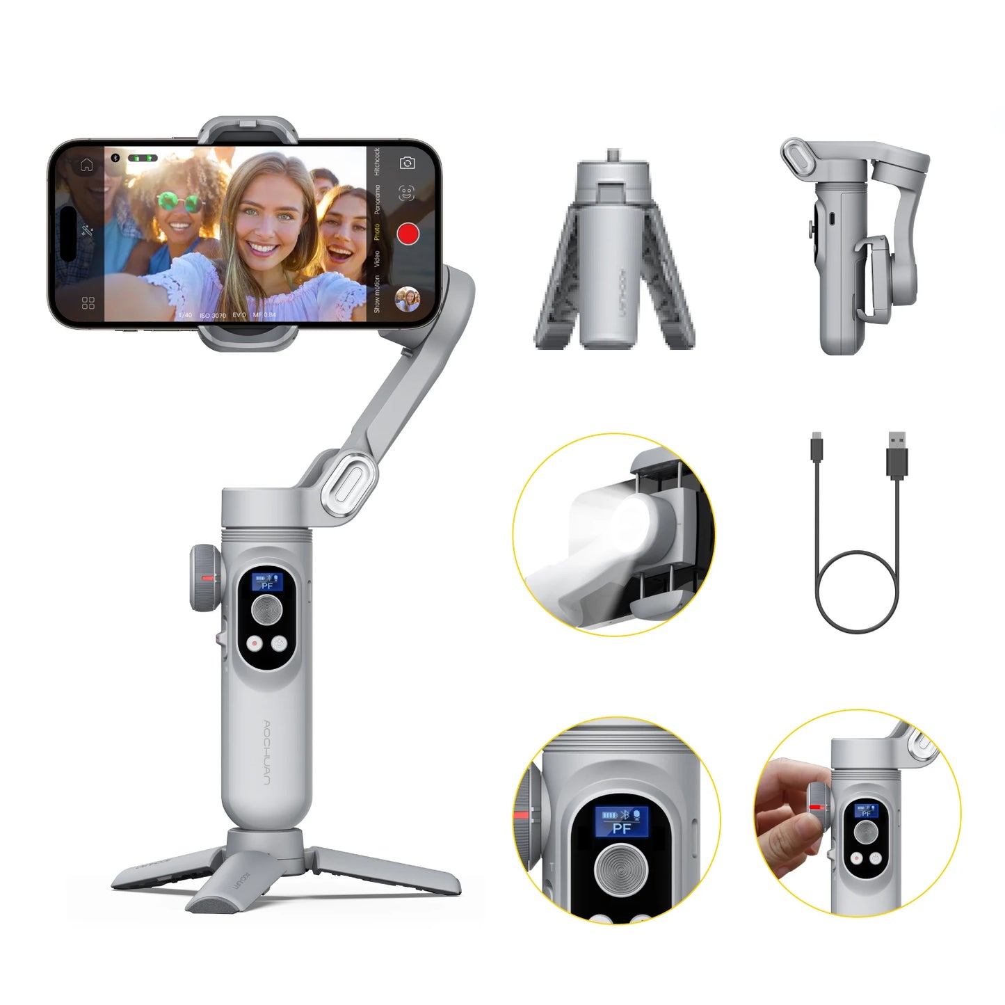 AOCHUAN Smart Xpro SmartPhone Gimbal Stabilizer Professional 3-axis stabilizer For iPhone and android Smartphone Handheld Gimbal