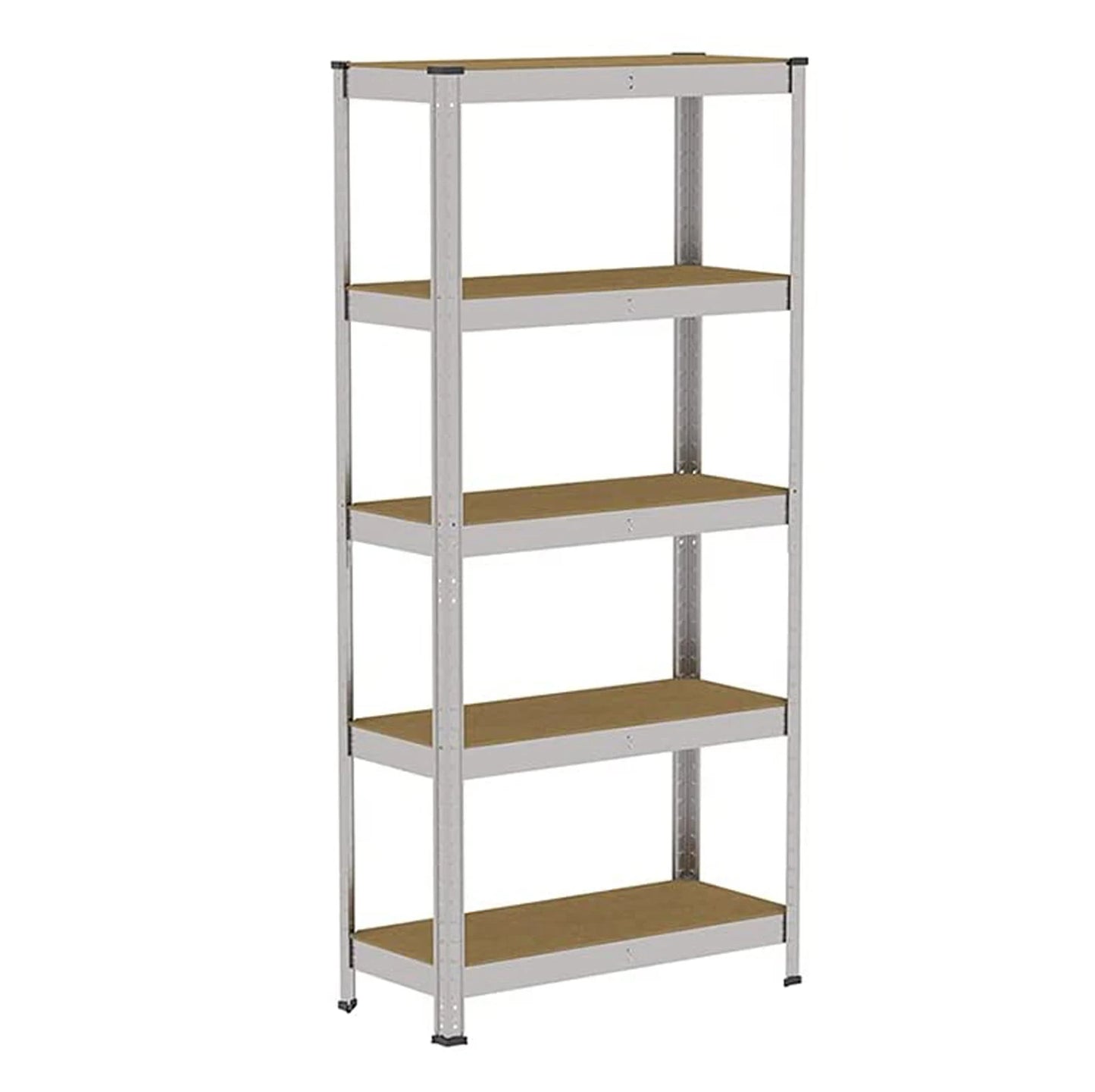5 Tier Metel Garage Shelf Unit 150x70x30cm, Heavy Duty, Boltless Design, for Warehouse Workshop Office, 875kg Total Capacity