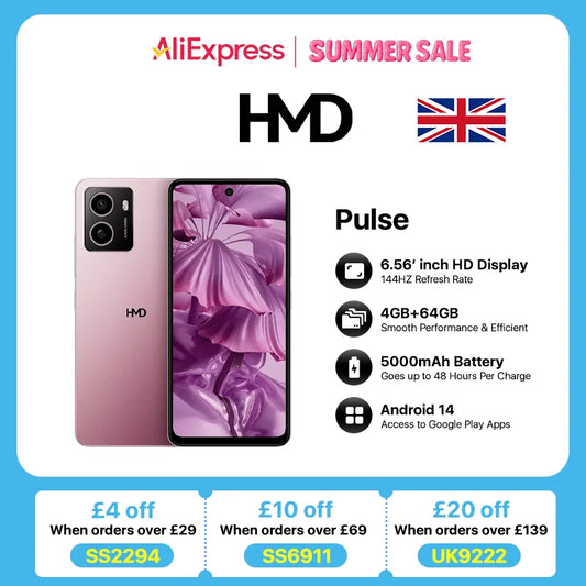 HMD Pulse 64GB 4G NFC Mobile Phone - 2 year UK warranty