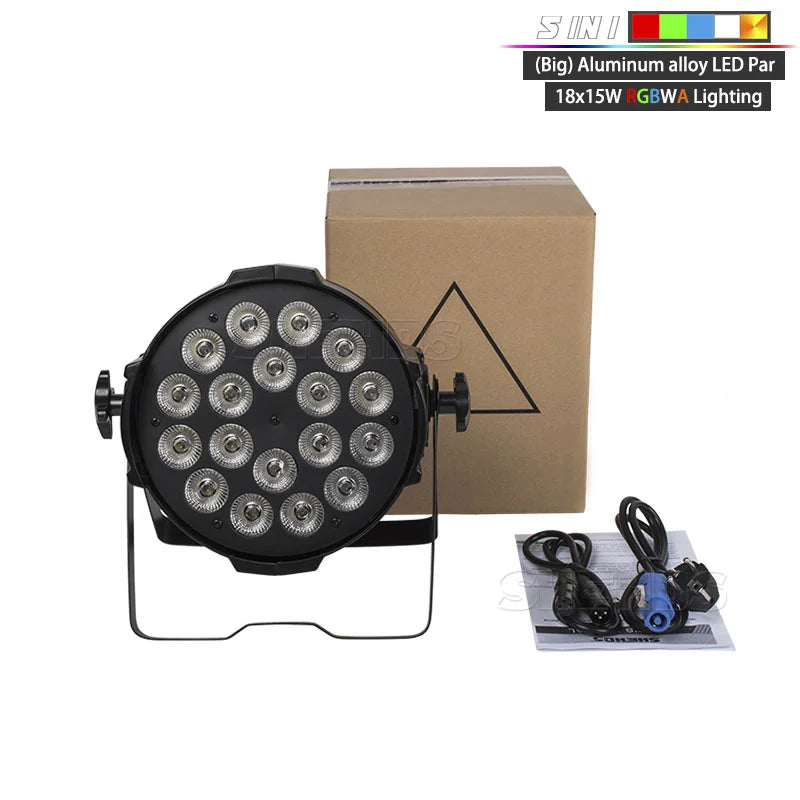 SHEHDS LED Flat/ Big Par 18x18W 6in1 or 18x12W  4in1 Lighting DMX512 Aluminum Alloy Suitable For DJ Disco Christmas Party Stage