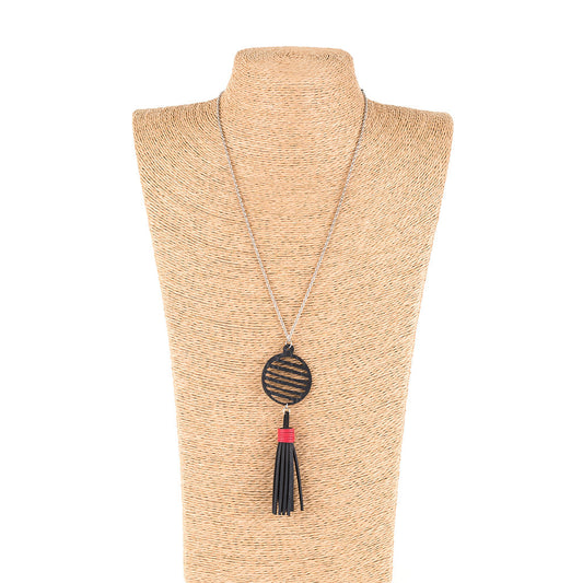 Lunar Rubber Tassel Necklace-0