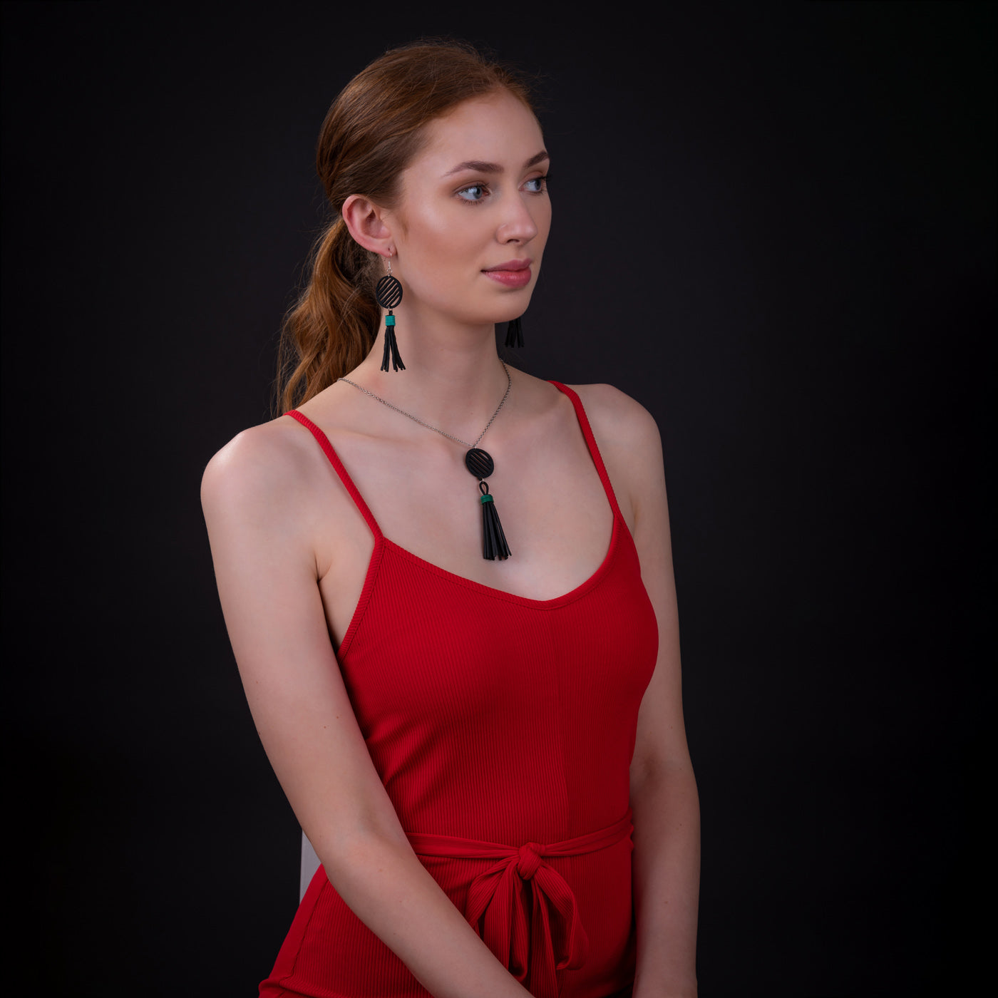 Lunar Rubber Tassel Necklace-1