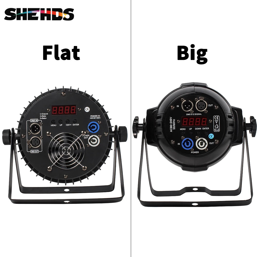 SHEHDS LED Flat/ Big Par 18x18W 6in1 or 18x12W  4in1 Lighting DMX512 Aluminum Alloy Suitable For DJ Disco Christmas Party Stage