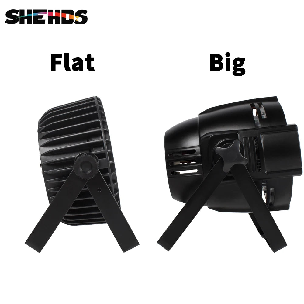 SHEHDS LED Flat/ Big Par 18x18W 6in1 or 18x12W  4in1 Lighting DMX512 Aluminum Alloy Suitable For DJ Disco Christmas Party Stage