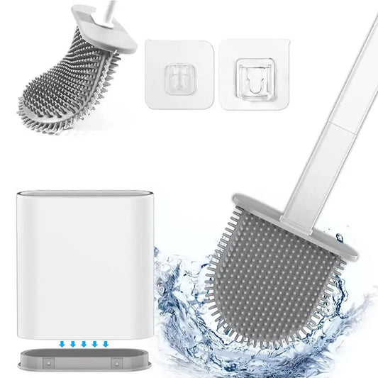 And Bathroom Holder Set Silicone Toilet Brush
