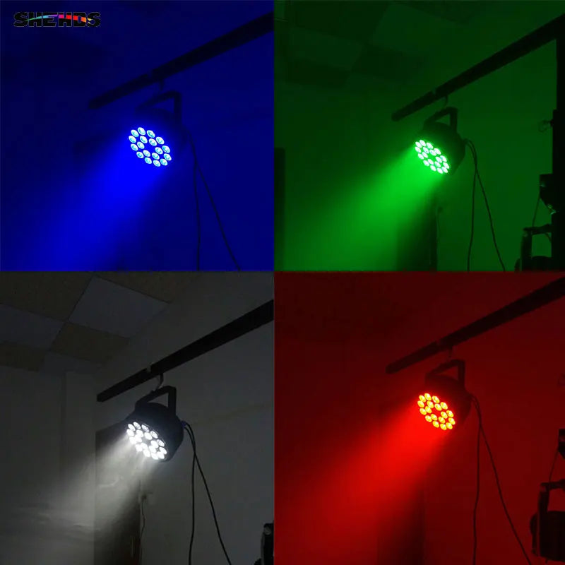 SHEHDS LED Flat/ Big Par 18x18W 6in1 or 18x12W  4in1 Lighting DMX512 Aluminum Alloy Suitable For DJ Disco Christmas Party Stage