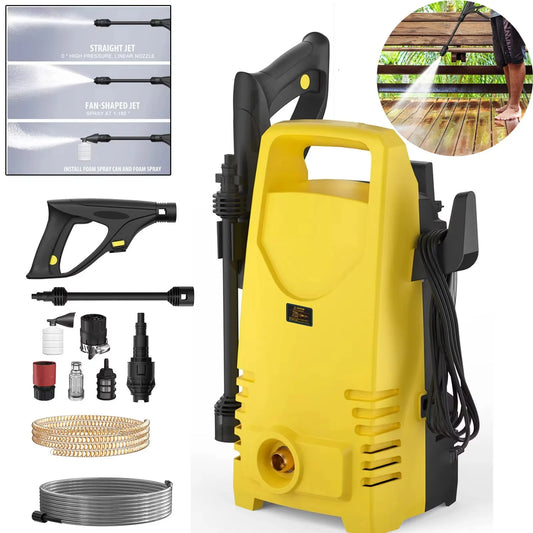 1800W 1.6GPM Electric Power Washer with 3-in-1 Nozzle, Adjustable Spray Gun for Garden/Driveway/Deck Cleaning, High Pressure