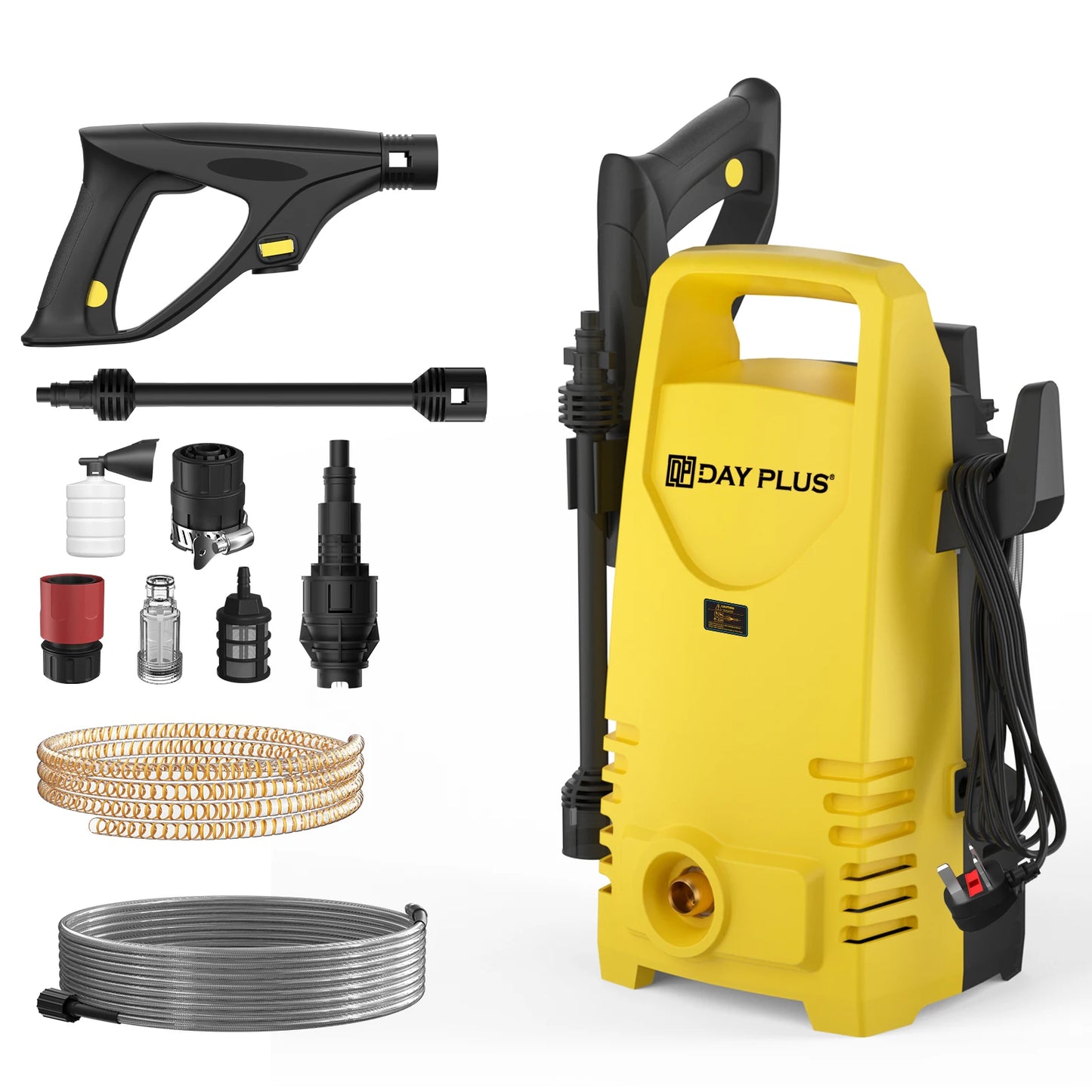 1800W 1.6GPM Electric Power Washer with 3-in-1 Nozzle, Adjustable Spray Gun for Garden/Driveway/Deck Cleaning, High Pressure