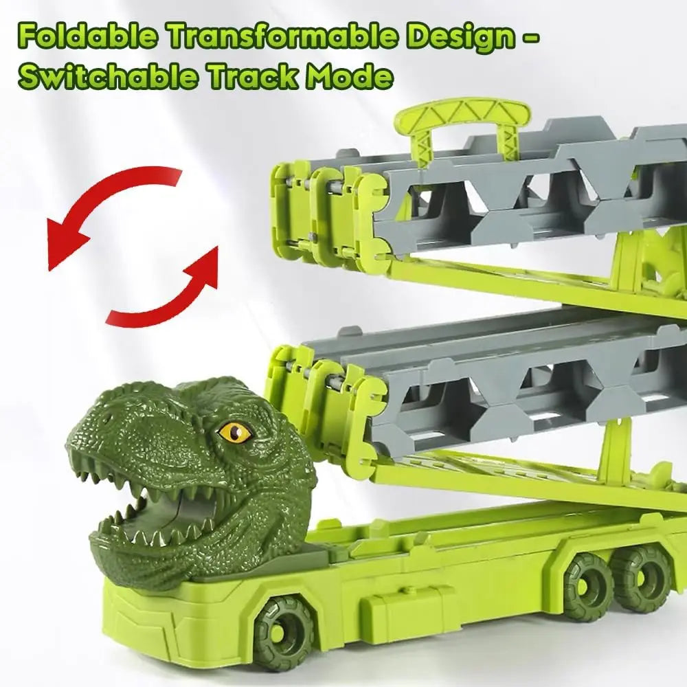 VATOS 1.7m Launch Dinosaur Truck 6x Cars Toy for Kids Race Track Truck Cars Carrier Vehicles Toys Set Boys Girls Gifts
