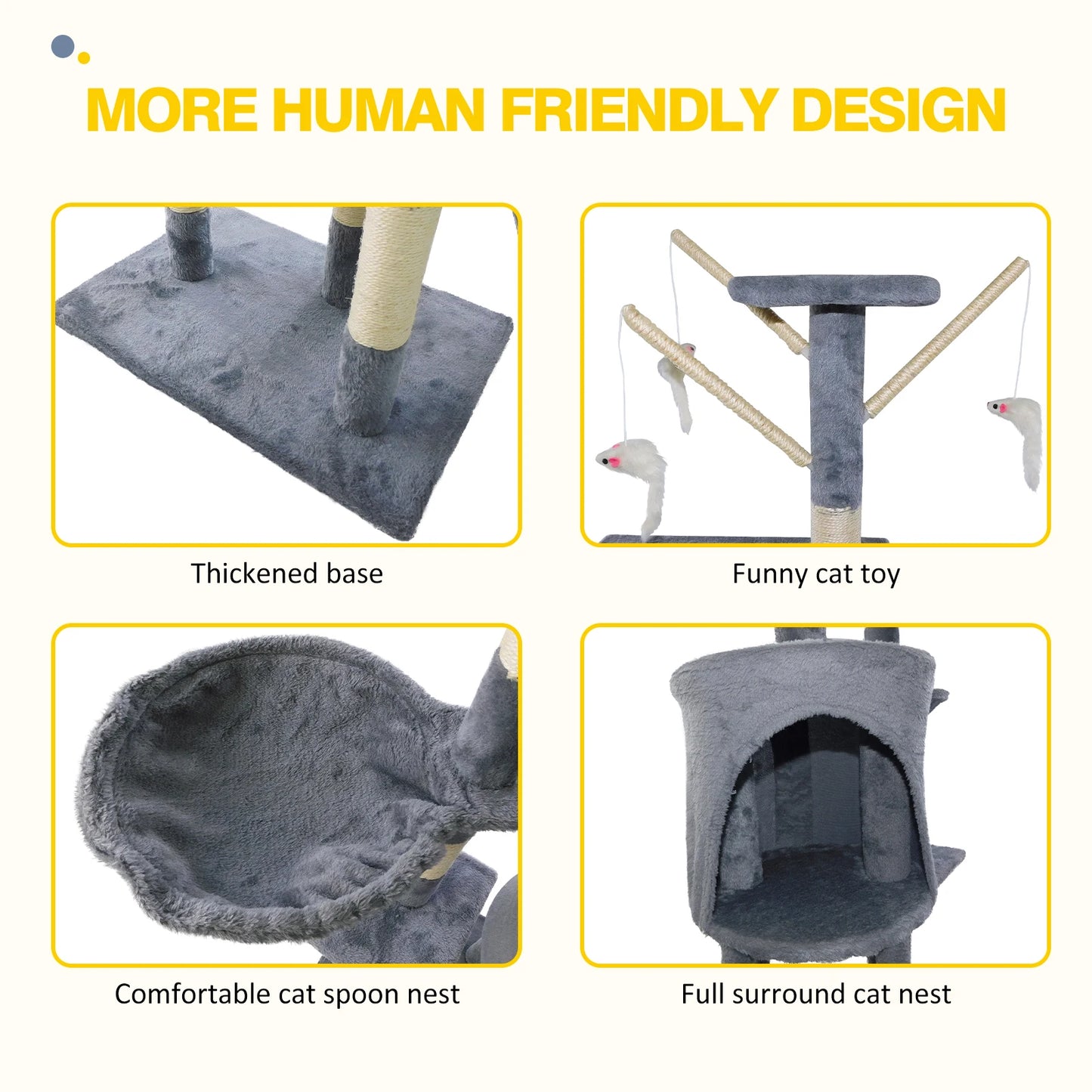 Multi-Level Cat Nest Cat Tree with Condo Cat Scrapers Cat Accessories gatos Scratching post for Kitten Furniture Large Cat Tower